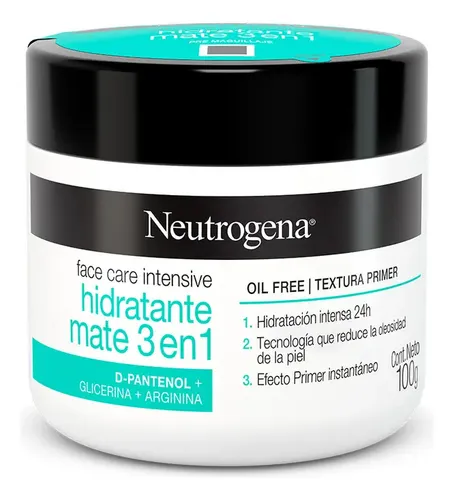 Creme facial Neutrogena Moisturizing Matte 3 em 1 - 100g