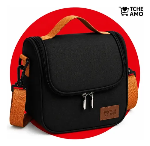 Bolsa Isotérmica Térmica Lancheira Marmita Sacola para Academia Trabalho Escola e Passeios Alça Removivel Qualidade Tche Amo Cor Preta