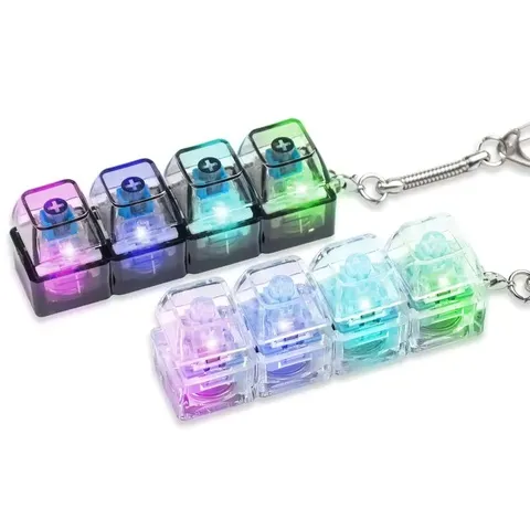 Teclado Mecânico Iluminado 4Keys com Botão de Dedo Anti-Stress para Escritório, Casa, Adultos e Crianças, Clicker de Descompressão