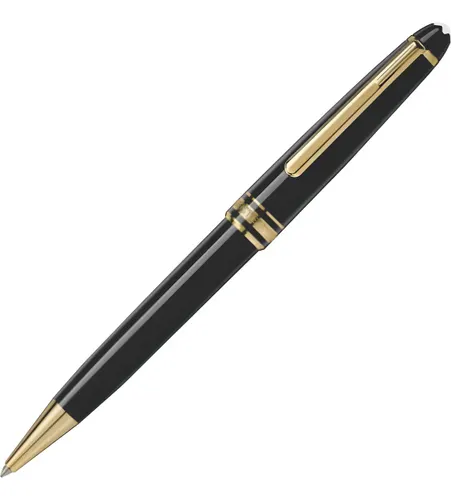 Caneta Esferográfica Montblanc Meisterstück Classique, Preta com Detalhes em Ouro