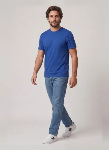 Camiseta Masculina em Piquet com Elastano (Azul) Just Basic