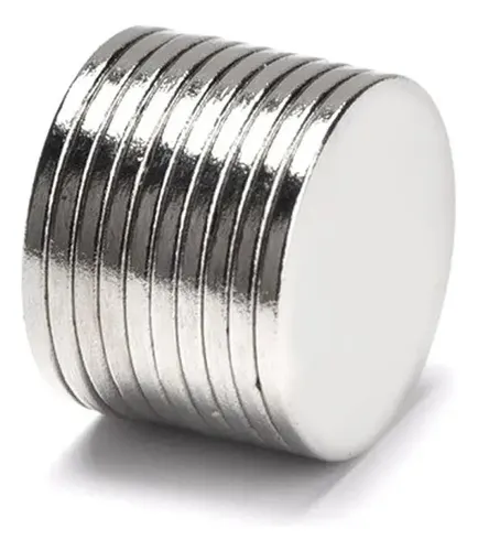 Imã de Neodímio Disco 12mm X 2mm N35 10 Peças Neoimã Redondo Potente