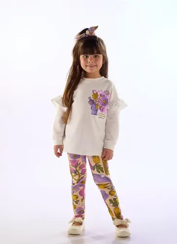 Conjunto Pomar Infantil com Blusão e Calça Off White Três e Já
