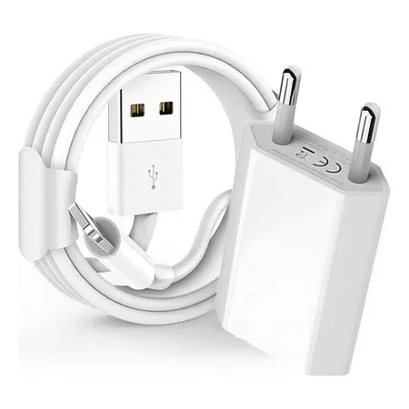Fonte Carregador 5W + Cabo Carregador 1 metro Lightning USB Cabo de dados