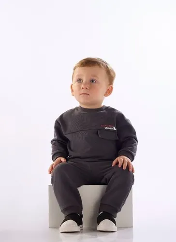 Conjunto Blusão e Calça de Moletom para Bebê Menino Cinza