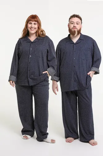 Calça Pijama Americano Unissex Xadrez Paris Marinho
