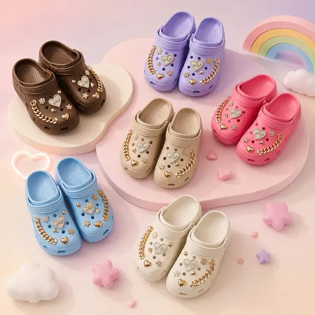BABUCHE TOP PREMIUM - NUVEM MACIA 100 % DECORADA COM BÓTTONS PINGENTES EM ABS CONFORTÁVEL
