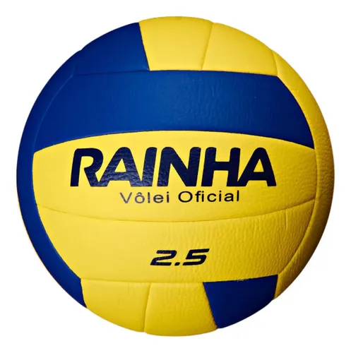 Bola de Volêi Rainha 2.5 Quadra e Praia Cor Amarela e Azul