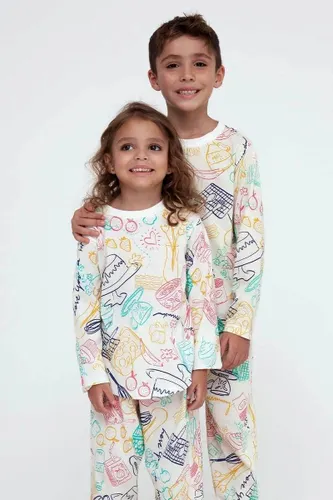 Camiseta Infantil Pijama Manga Longa Estampa Brunch