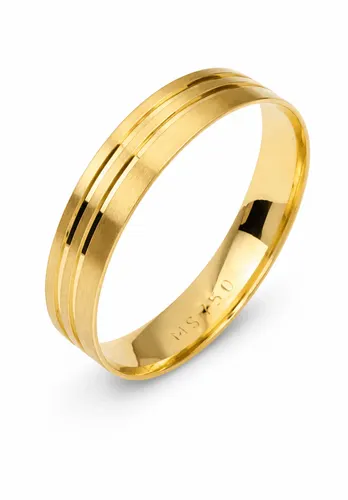 Aliança Lume 5 mm Anatômica com 2 Frisos Fosca em Ouro 18K
