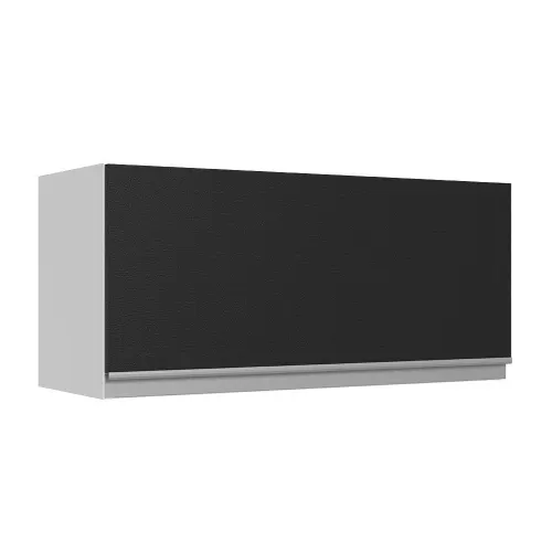 Armário Aéreo 100% MDF 70 cm 1 Porta Basculante Branco/Preto Acordes Madesa