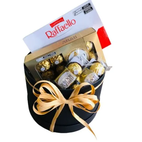 Box com Ferrero Rocher e Rafaello