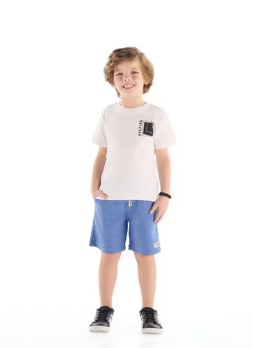 Camiseta Infantil em Algodão Flamê Estampado Off White