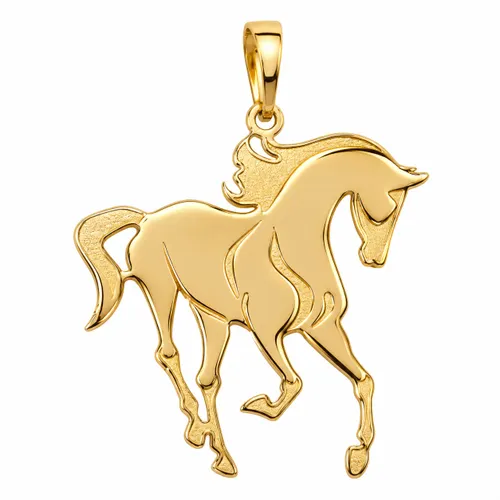 Pingente Cavalo Polido em Ouro 18K