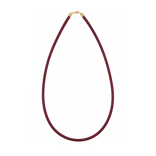 Colar Cetim Vinho 48 cm com Elo em Ouro