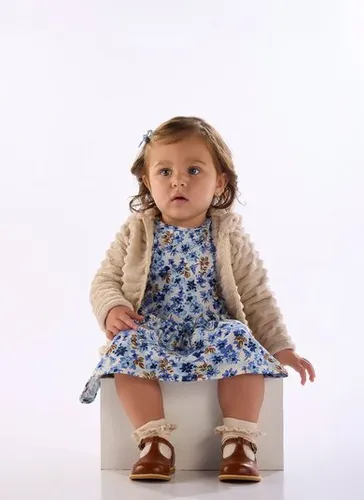 Jaqueta Bebê Menina com Capuz e Orelhinhas em Pelo Bege