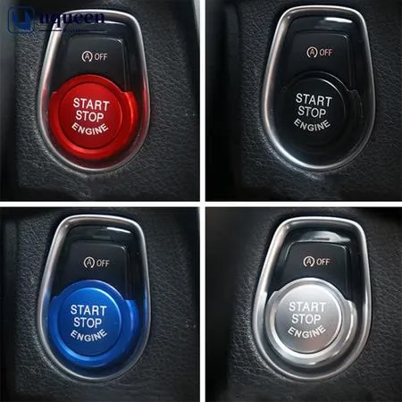 UQUEEN 2 Pçs Motor de Carro Ignição Start Stop Anel Caso Adesivo Estilo para BMW Botão Decoração Interruptor Acessórios 