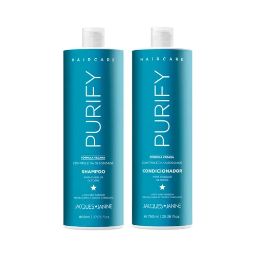Kit Shampoo 800ml + Condicionador 750ml Jacques Janine Haircare Purify