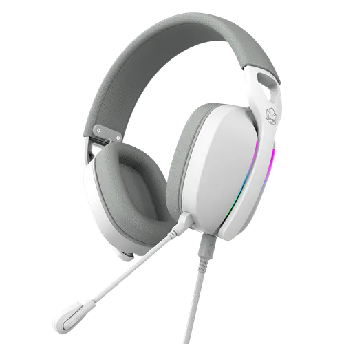 Headset PCYES Gamer Nowy White Ghost USB Surround 40mm RGB Microfone Destacável HGNW40WG