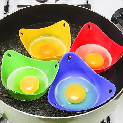 Copos de poacher de ovos de silicone, caldeira de ovos, copo de molde para fritadeira de ar de micro-ondas, fogão, ovos, cozinhar