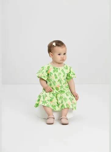 Vestido Bebê com Estampa Floral (Estampado) Quimby