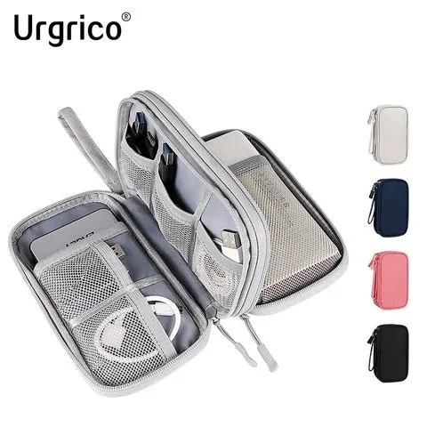Bolsa de armazenamento de cabo de dados, à prova d'água, portátil, bolsa de armazenamento, organizador de viagem para cabo, carregador usb