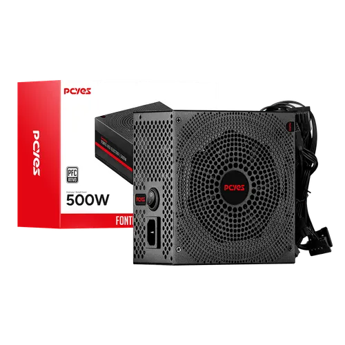 Fonte PCYES ATX Electra 500W PFC Ativo ELEC500W