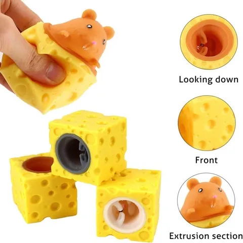 Pop up engraçado mouse e bloco de queijo espremer brinquedo anti estresse esconder e procurar figuras alívio do estresse brinquedos para crianças adultos