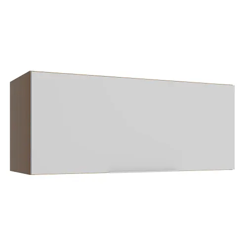 Armário Aéreo Madesa Stella 80 cm 1 Porta Basculante Rustic/Branco