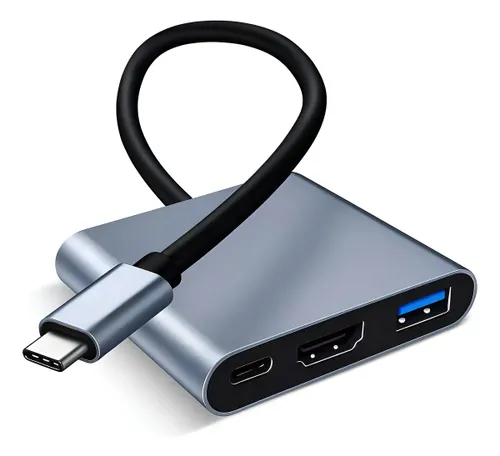 Adaptador Conversor Usb 3.0 Tipo C para Hdmi 4k 3 em 1 - QueroCase