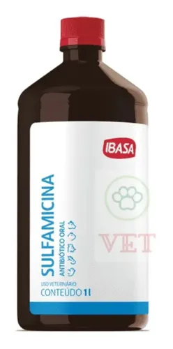Sulfa Ibasa Sulfamicina Líquida 1 Litro para Aves Tratamento Infecções