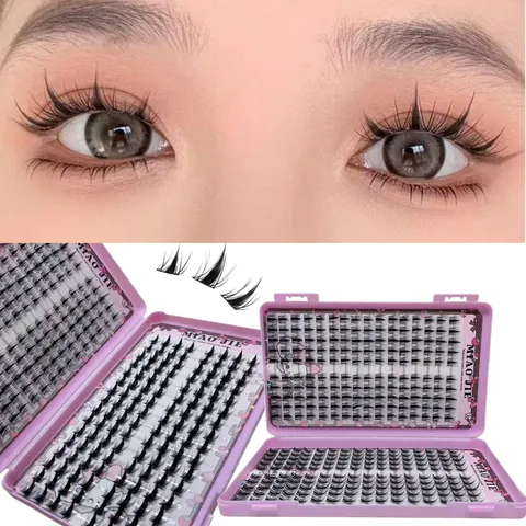 Cílios Postiços MAIOJIE Manga, 320 Peças, Estilo Coreano Fino, Cílios Reutilizáveis Estilo Asiático, Para Iniciantes