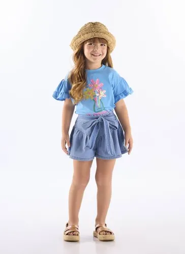 Blusa Infantil Estampada em Algodão (Azul) Up Baby