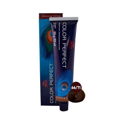 Tintura Coloração Creme 66.71 Louro Escuro Intenso Marrom Acinzentado Wella Color Perfect 60g