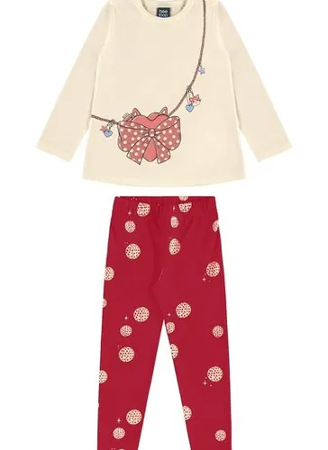 Conjunto para Menina com Blusa e Calça Legging Poa (Bege) Bee Loop