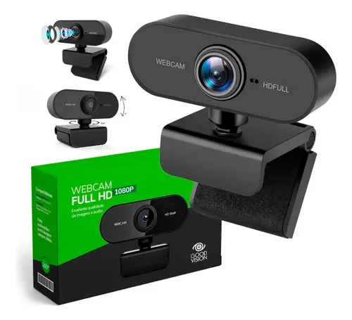 Webcam Camera Full Hd Zoom 1080p 360 Graus Videoconferencia Streamcam Web Cam Entrada Usb 2.0 com Microfone- GoodVision