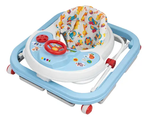 Andador Musical Infantil Angel Baby Azul Bebê 6-12 Meses 4 Rodas Ajustável