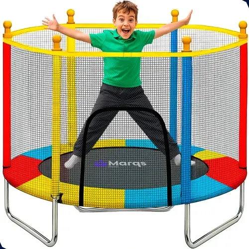 Cama Elástica Infantil Pula-pula Trampolim 1,4m com Tela de Proteção e Estrutura Reforçada para Crianças Marqs Home