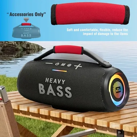 Alça de pulso para subwoofer resistente – acessório estéreo de carro em tecido vermelho com aderência antiderrapante, compatível com amplificador de carro Spea