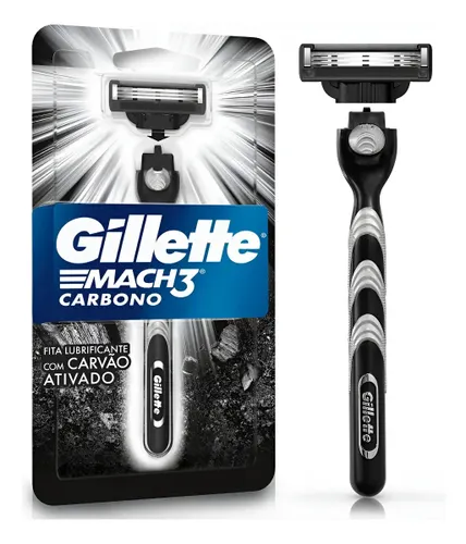 Aparelho de Barbear Mach3 Carbono Reutilizável