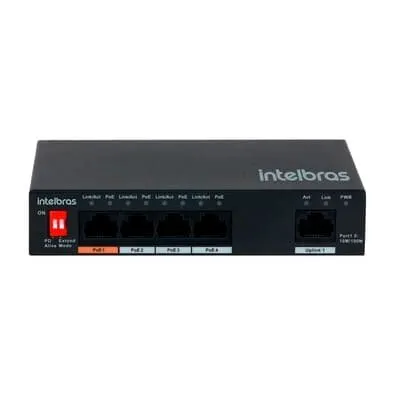 Switch Intelbras SF 500 Hi-poe SKD Fast com Portas PoE, 5 Portas - 4760069