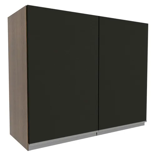 Armário Aéreo Madesa Glamy 80 cm 2 Portas Rustic/Preto