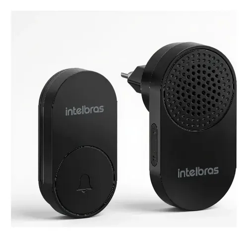 Campainha Intelbras Cik 102 sem Fio Não Precisa de Bateria ! Preto