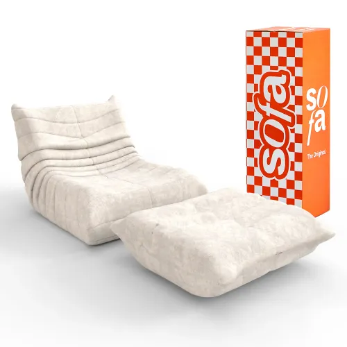 Kit Poltrona Design 1973 + Apoio para pés - Linho