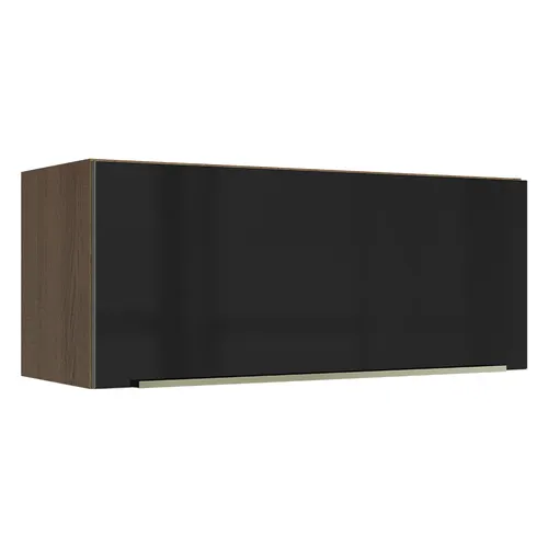 Armário Aéreo Madesa Lux 80 cm 1 Porta Basculante Rustic/Preto