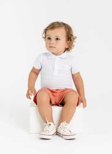 Conjunto Bebê Menino com Body e Bermuda (Branco) Guloseima