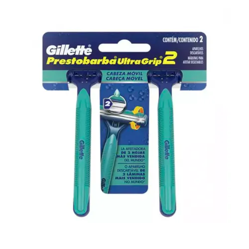 Aparelho de Barbear Prestobarba 2 Ultragrip Cabeça Móvel com 2 unidade