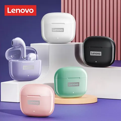 Fones de ouvido Bluetooth Lenovo LP40 PRO, TWS, sem fio, com som estéreo HiFi, para uma experiência musical envolvente, com chamadas em alta definição, ideais para desporto e com controlo por toque.