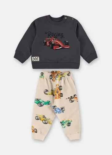 Conjunto Infantil Racing com Estampa Digital Cinza