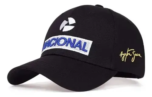 Boné Azul Royal 100% Algodão Ayrton Senna Unissex U Preto Un Branco